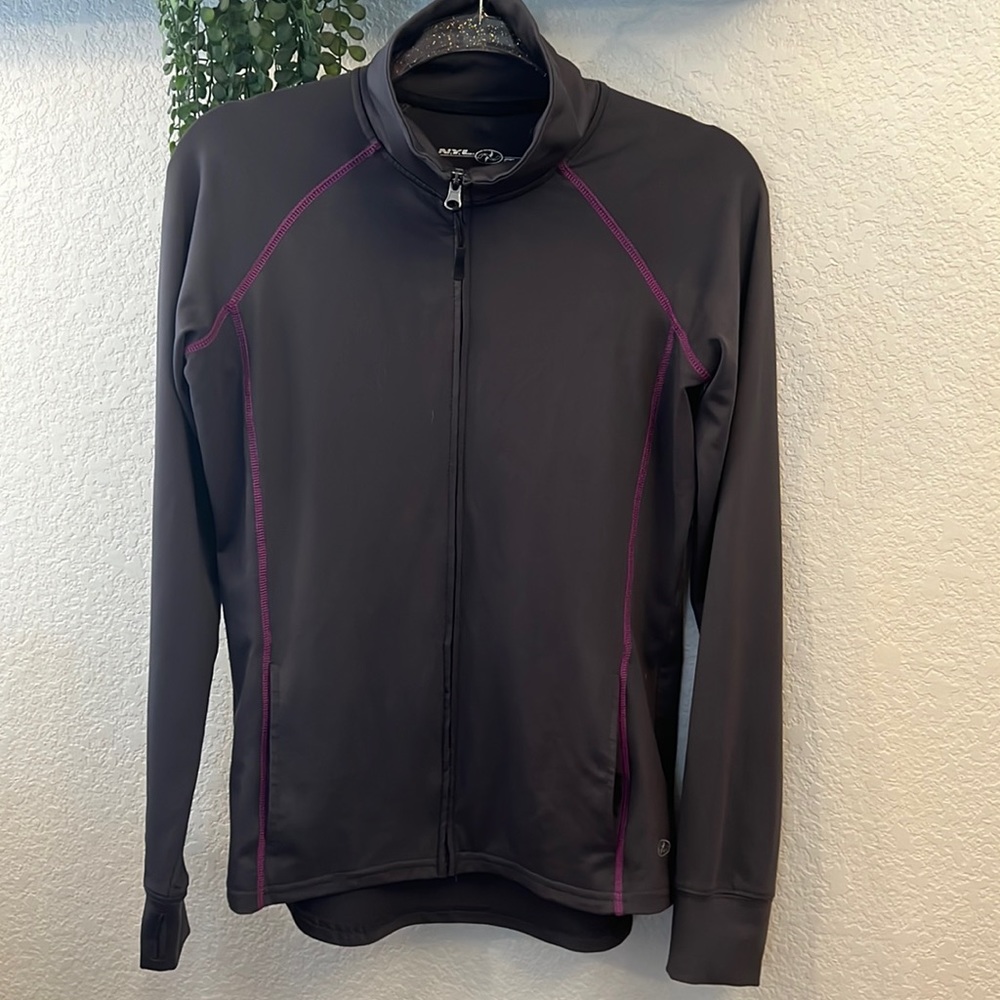 N.Y.L Sport Athletic Gray/Purple Jacket Size S